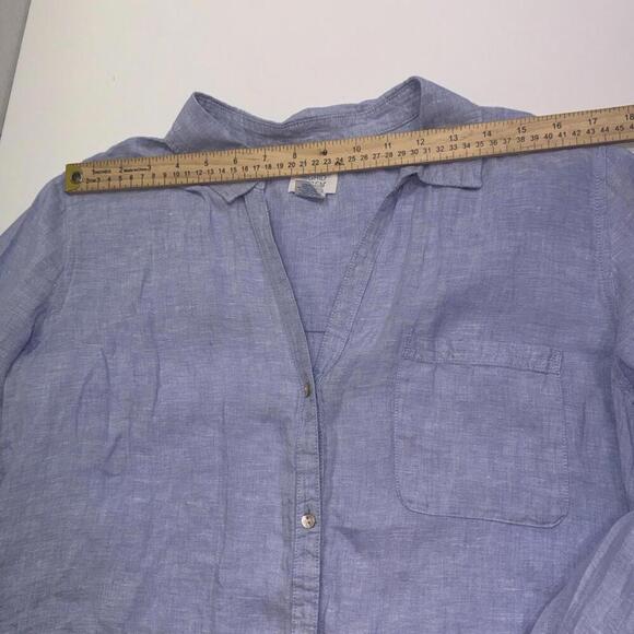 Sigrid Olsen 100% Linen Tunic Top Boho Lagenlook Bohemian Cottagecore Blue XL - Picture 7 of 12